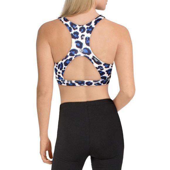 X by Gottex Womens Blue Printed Running Workout Athletic Bra NWT - Picture 2 of 2